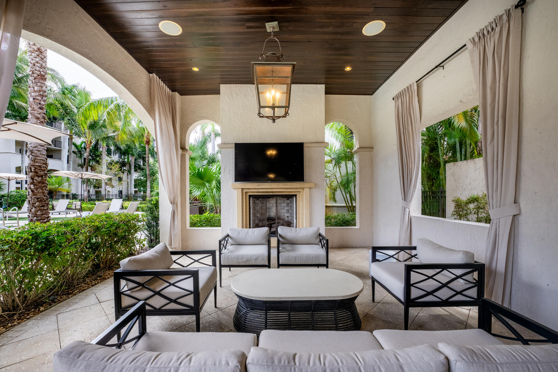 Poolside Lounge Alongside Resort-Style Pool